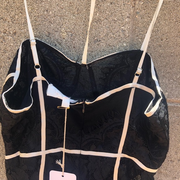 NWT LATISTE Sexy Black Lace Slip+ Undies Dress SZS - Picture 13 of 15